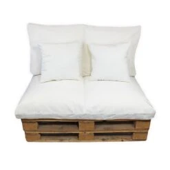 Acomoda Textil – Cojines Sofá Palets 2 Plazas Desenfundable Y Lavable 120x80cm. NO INCLUYE PALETS. (Beige)
