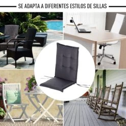 Outsunny Cojín De 2 Piezas Para Tumbona De Exterior Colchoneta Para Sillas De Jardín Acolchado Cómoda Con Cuerda De Fijación Lavable A Mano Poliéster Esponja 120x50x6 Cm Gris -OUTSUNNY TIENDA 527ae262c731fea5aad54f6a8ac7a618cb7432b2 8a9bef510a7a46b6a669024d02f46a72