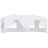 Outsunny Carpa Plegable En Acordeon 4 Paneles Laterales 2 Cortinas +Bolsa Transporte 5,91x2,97x2,55 M Blanco