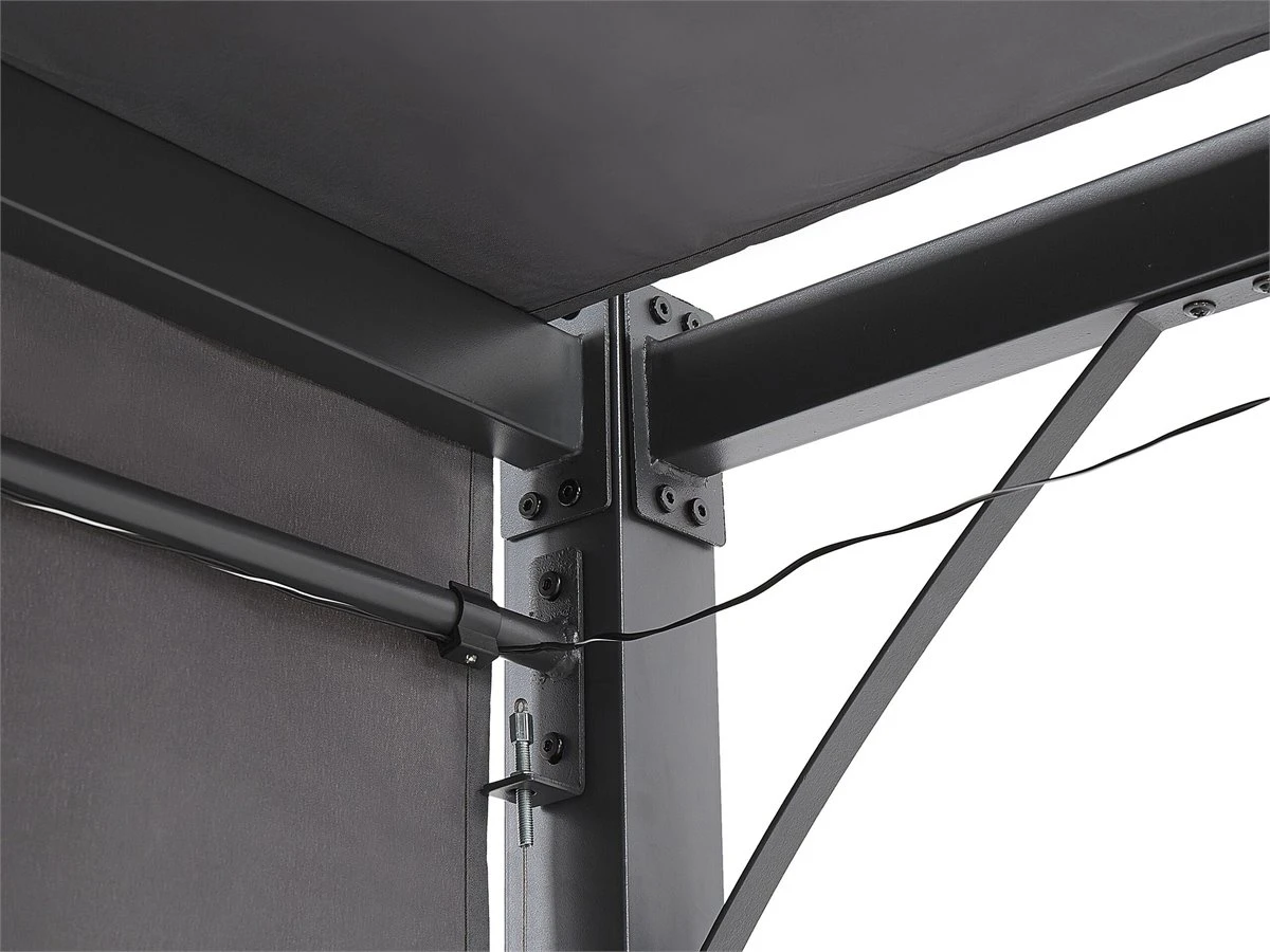 Cenador LED De Metal/poliester Gris Oscuro/negro 310 Cm PARGA 9 Cenador LED De Metal/poliester Gris Oscuro/negro 310 Cm PARGA - Imagen 7