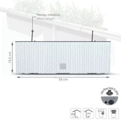 Prosperplast Jardinera Para Balcón Rato Case W , Dimensiones (Mm) 580X180X195, Color Blanco -OUTSUNNY TIENDA 5404f234b3aff32c6d6cddc46c79fb1fa6bceb27 4e01c7f2f4c2480ab6ea55029475b127