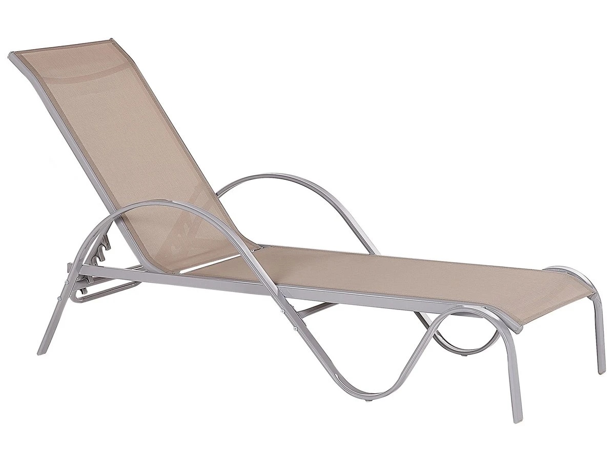 Tumbona Reclinable De Metal Marrón Claro PROCIDA 4 Tumbona Reclinable De Metal Marrón Claro PROCIDA - Imagen 2