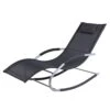Outsunny Tumbona Mecedora De Jardín Con Reposacabezas Reposabrazos Sillón Silla De Exterior Tejido Transpirable Y Metal Para Playa Patio Terraza 63x148x85 Cm Negro -OUTSUNNY TIENDA 54aa2274eeea96757e5bc53274b09e79cd042e9e a808e3036ee34b218dff412681055afd