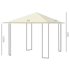 Outsunny Carpa 3x3x2.6m Cenador Jardin Marco De Acero Y 4 Paraviento Lateral Color Crema -OUTSUNNY TIENDA 54dcc205c14d91c170db58d955b28fe45aa49b93 67c48aaa38a1492eaeff372aabf56805