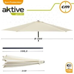 Parasol Hexagonal 300 Cm Color Crema Mástil Aluminio Aktive Garden -OUTSUNNY TIENDA 5524ca1b430e9d35dd8ce91cab8acb74166c95c8 94a22aa04c2b48e09fcea2e6d1d310a0
