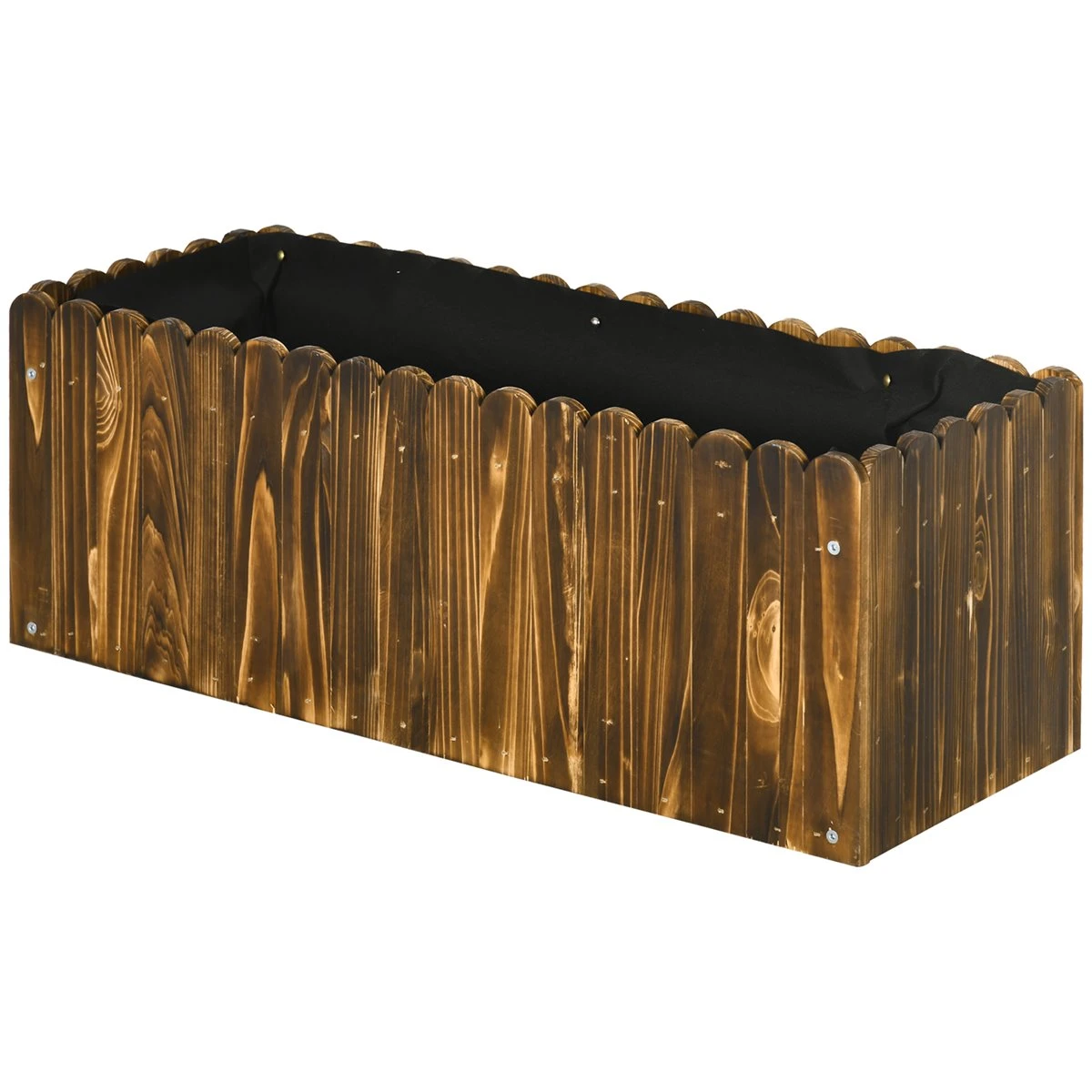 Outsunny Jardinera De Madera Rectangular Macetero De Jardín Con Orificio De Drenaje Y Tela No Tejida Para Plantas Flores Hierbas Para Terraza Patio 80x30x30 Cm Marrón 3 Outsunny Jardinera De Madera Rectangular Macetero De Jardín Con Orificio De Drenaje Y Tela No Tejida Para Plantas Flores Hierbas Para Terraza Patio 80x30x30 Cm Marrón