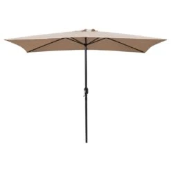 Acomoda Textil – Sombrilla De Jardín Con Forro Anti UV 200 X 300cm. Parasol De Aluminio Con Manivela, Toldo Rectangular Para Terrazas Y Patios. (Beige)
