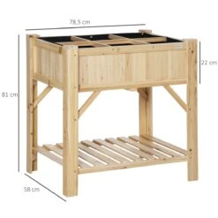 Outsunny Huerto Urbano De Madera 78,5x58x81 Cm Mesa De Cultivo Con 6 Compartimentos Y Estante Inferior Para Plantas Flores En Jardín Terraza Exterior Color Natural -OUTSUNNY TIENDA 57f5224855ef1bb54a6362ad940d773dd39b77ca 4656fc0f153d4ad9bed29f9858ed48ac