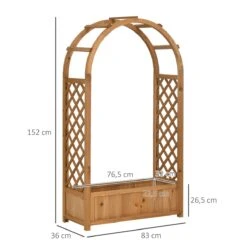 Outsunny Jardinera Enrejado Con Arco Macetero Con Soporte Para Trepadoras Cultivos Plantas Flores Decoración En Jardín Terraza Balcón 83x36x152 Cm Natural -OUTSUNNY TIENDA 58567148f398e86a9eac58d1038822eed867ed67 37c09eb33c4247b18a886cec7b56b59e