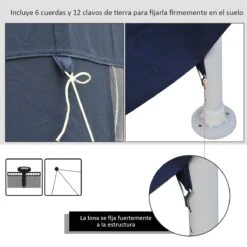 Outsunny Carpa Gazebo Tipo Cenador Hexagonal Con Mosquitera Para Jardín Y Terraza Ø1,97 M Material De Poliéster Repelente Al Agua (Azul) -OUTSUNNY TIENDA 58913be834d07328358a7ca601c771327f571df6 31b6c6ee14bc4af9a12b5de157885996