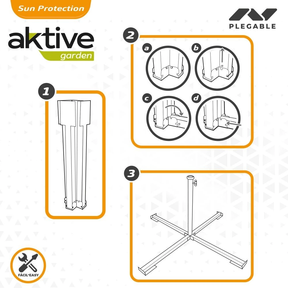 Pie Plegable Para Sombrilla 25/32 Mm Aktive Garden 5 Pie Plegable Para Sombrilla 25/32 Mm Aktive Garden - Imagen 3