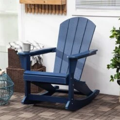 Outsunny Silla Mecedora De Jardín Mecedora Para Exterior De Estilo Adirondack De HDPE Para Balcón Terraza Patio Carga 120 Kg 73,5x93x91,5 Cm Azul Oscuro -OUTSUNNY TIENDA 5a04e3a85fa757f3c919285030e8b852bf4a640e 6af1fdb985f14ffb91dd7a726df0283d