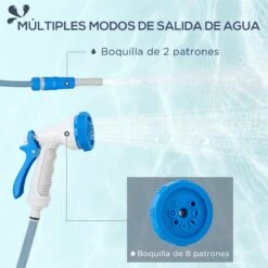 Outsunny Carrete De Manguera De Jardín 15,1M+1,5M Manguera De Riego Con 10 Modos De Pulverización Montado En Pared Enrollador Automático 180° Giratorio 42,5x20x38 Cm Gris -OUTSUNNY TIENDA 5aa39819b546d93875cc44037f25039d05689b11 425136c9561d4996a55a46541dae44f1