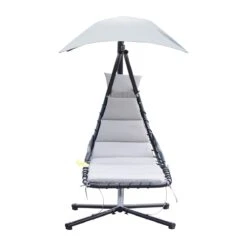 Outsunny Tumbona Colgante Con Sombrilla Protección UV Hamaca Sillón Con Toldo Estructura Estable Cuerda Antivuelco Y Forma Ergonómico Para Jardín Patio Terraza Metal 190x110x190 Cm Gris -OUTSUNNY TIENDA 5b73097f290e9310a7586e5d18a667948221eb68 de6aff31d82a4acf9431dd85af6c9357
