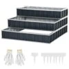 Outsunny Huerto Urbano De 3 Niveles De Jardín Acero 118x118x62 Cm Arriate De Escalera Para Cultivos Plantas Flores Para Terraza Exterior Gris -OUTSUNNY TIENDA 5b7d92346e7a32896e8d32c3d88e166852b088b7 804647e2697f49ada8282706ef76d7ae