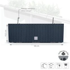 Prosperplast Jardinera Para Balcón Rato Case W , Dimensiones (Mm) 580X180X195, Color Antracita -OUTSUNNY TIENDA 5ca3f6b57f930cc405883738f88a48e9bf83d219 067171916d1f4eddba47dd333ae3d16e