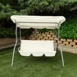 Balancín Para Jardín Marfil C/toldo Inclinable 3 Plazas Aktive -OUTSUNNY TIENDA 5ce5c1c2ad153ed0d889168b6983d89a9fe2b33e a879554afcf44887ad616a25d1bcc675