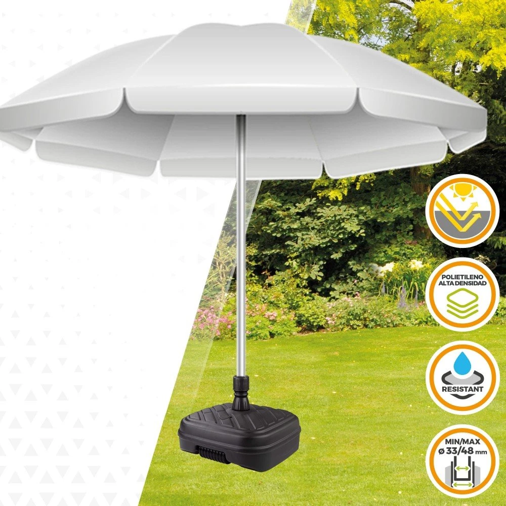 Base Para Sombrilla Cuadrada Antracita 33-48 Mm Aktive 4 Base Para Sombrilla Cuadrada Antracita 33-48 Mm Aktive - Imagen 2