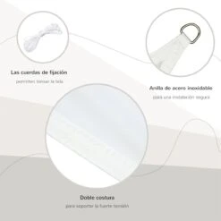 Outsunny Toldo Vela Color Crema Sombrilla Parasol Triangulo Tela De Poliéster Jardin Playa Camping Sombra (varios Colores Y Medidas), Medida 3x3x3 Metros, Color Crema -OUTSUNNY TIENDA 5ebe7d8eaf7c04ca991e60d5395037171ccb98a7 ee79ba5505bc475d8e4ba13e779961a9