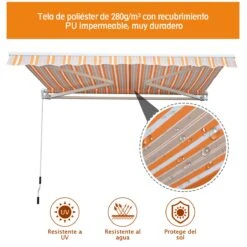 Outsunny Toldo Retráctil Con Manivela Toldo De 300x250cm Con Brazo Articulado De Aluminio Y Poliéster 280g/m² Rayas Naranja Beige Y Blanco 17 Outsunny Toldo Retráctil Con Manivela Toldo De 300x250cm Con Brazo Articulado De Aluminio Y Poliéster 280g/m² Rayas Naranja Beige Y Blanco -OUTSUNNY TIENDA 5f25fb66dbdef6b57406a14fc3a9f4422b93b073 30cc9f86bb92491c85c128d55092260a