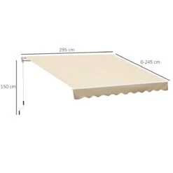 Outsunny Toldo Manual Retráctil Plegable Con Manivela 295x245 Cm Toldo Enrollable Aluminio Protección Solar Para Ventanas Puertas Balcón Terraza Exterior Beige -OUTSUNNY TIENDA 607b26bf71db05a70287243e809754c269864cd6 a8240fb096f7445bb045108d9ba5a505