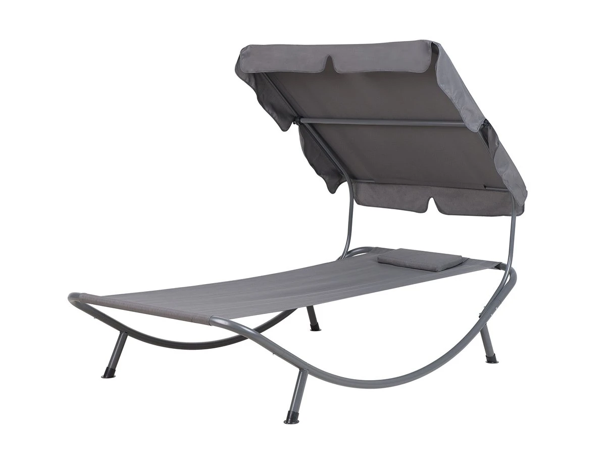 Tumbona De Jardín Metal Gris Con Techo Ajustable TERNO 6 Tumbona De Jardín Metal Gris Con Techo Ajustable TERNO - Imagen 4