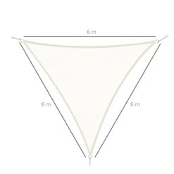 Outsunny Toldo Vela Color Crema Sombrilla Parasol Triangulo Tela De Poliéster Jardin Playa Camping Sombra (varios Colores Y Medidas), Medida 6x6x6 Metros, Color Crema -OUTSUNNY TIENDA 60bcee9820ca8e0523c497792e1264cf4b45d997 ee779694836f4dea9765d9ea182ea2d5