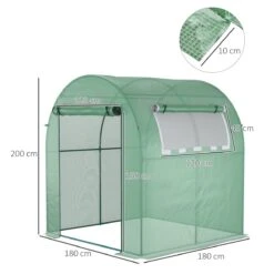Outsunny Invernadero De Jardín 180x180x200 Cm Invernadero De Túnel Pequeño Con Puerta Enrollable Y Ventana De Malla Para Cultivar Plantas Flores Verde -OUTSUNNY TIENDA 6192cde738c8199ed7520356f33e0da78534812e d27bfbf11eb54ccd9e75a82e0f91bfd7