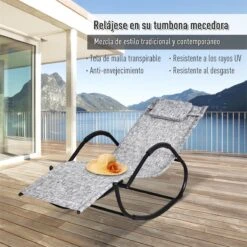 Outsunny Mecedora Para Exterior Tumbona Con Reposabrazos Y Función Balancín Para Terraza 160x61x79 Cm Gris -OUTSUNNY TIENDA 627f7e133ec6605c37cf51b2e55ec79f6daaf146 f417edae8e0f40bbbcd98e9c5cae6ce4