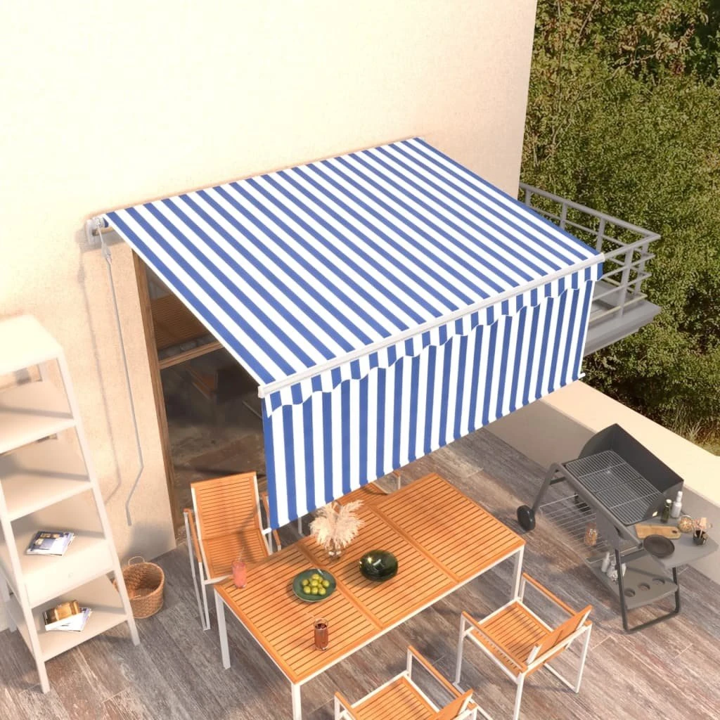 Toldo Automático Retráctil Con Persiana Azul Y Blanco 3x2,5m VidaXL 5 Toldo Automático Retráctil Con Persiana Azul Y Blanco 3x2,5m VidaXL - Imagen 3