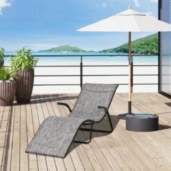 Outsunny Tumbona Plegable De Jardín Con Reposabrazos Reposapiés Respaldo Transpirable Y Marco De Metal Ergonómico Para Terraza Playa Camping 170x62x68 Cm Gris -OUTSUNNY TIENDA 63362b2ef0fb22a797d4383bf67faad5067bb00f efc5dae76af0491da3fb8bbd74874c60