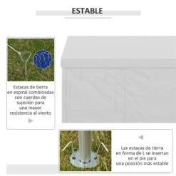 Outsunny Carpa De Jardín 6x3 M Carpa Para Fiestas Cenador De Exterior Con 3 Puertas Extraíbles Ventanas De Malla Enrollables Para Terraza Bodas Eventos Blanco -OUTSUNNY TIENDA 639d0e7a84b050e0ddf3c38028a6cd8895609823 2c8717c118e640d1804af1764c2d7ceb