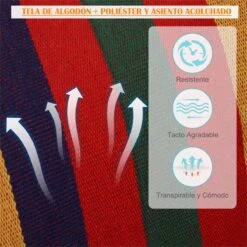 Outsunny Silla Hamaca Colgante Tejido De Algodón Poliéster Carga 100 Kg Sillón Colgante Para Interior Exterior Terraza 100x60x100 Cm Multicolor -OUTSUNNY TIENDA 63c68bfad21eed5e2e450403e16014346ffa1434 d3102aab712d46e885c75c92cf31ca9d