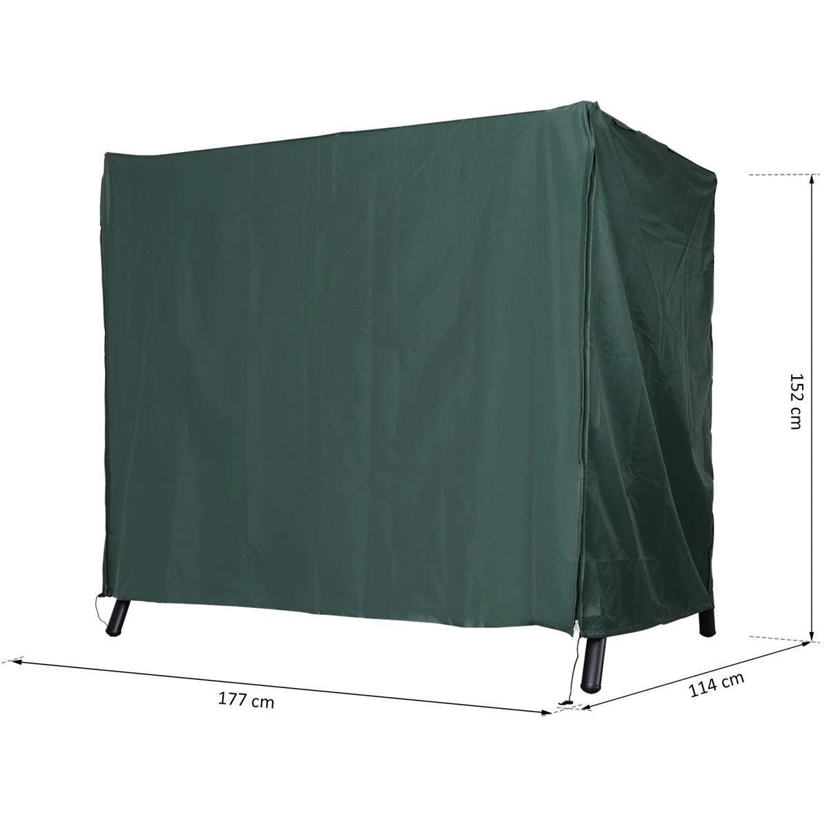 Outsunny Funda Para Columpio De Jardín Con Cremallera Cubierta Muebles Para Exterior Ideal Columpios 177x114x152cm Verde Oscuro 5 Outsunny Funda Para Columpio De Jardín Con Cremallera Cubierta Muebles Para Exterior Ideal Columpios 177x114x152cm Verde Oscuro - Imagen 3