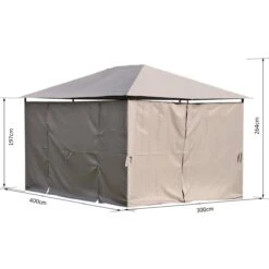 Outsunny Cenador Con Techo Al Aire Libre Gazebo Pabellón Exterior Con Pared Lateral Cenador Carpa De Jardín 4x3 M Marco De Acero Para Fiesta Eventos -OUTSUNNY TIENDA 65696ecac574b093676492d658f7d21d5dd015a1 e3f5d6ae3a1c4a01813e38b1b8ad0ea5