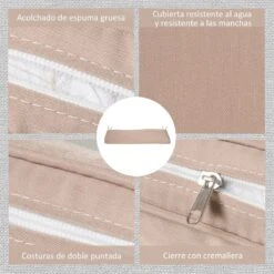 Outsunny Cojín Para Banco De Exterior 110x46x5 Cm Desenfundable Y Lavable Almohadilla Acolchado Para Banco Doble De Jardín Patio Terraza Beige Oscuro -OUTSUNNY TIENDA 661cb0af2ce4734818ac00491bea97b735109a3b 514a73e01127479690f4286e5fed4341
