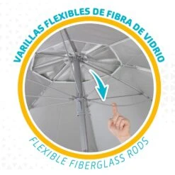Sombrilla Playa Antiviento Ø200 Cm C/mástil Reclinable Y Protección UV50 Aktive -OUTSUNNY TIENDA 66a4fdea822b954df1dcab44e05d61368baed1b6 4a03b886d7df4be5aa90cd6dc5dd753b