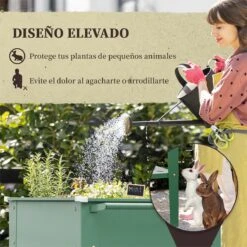 Outsunny Huerto Urbano Elevado Con Ruedas Jardinera Exterior De Acero Galvanizado 64x55x79 Cm Con Estante Y Asa Lateral Para Cultivo Plantas Flores Verduras Verde -OUTSUNNY TIENDA 684977d8f77cd1ecd9e8c675c3121185982548fa ba4ed91e454d444fb41113f969995fb6
