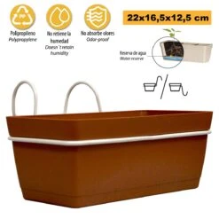 3 Jardineras L 22 Cm Con Ganchos, De Polipropileno -OUTSUNNY TIENDA 6857582c0dffce164f33500d7776bcb55285cb2d 300edfd5dfcc4fafacf8b0b80a12b835