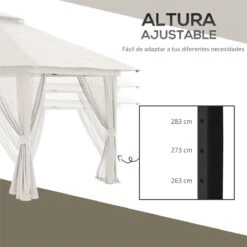 Outsunny Carpa Plegable Pop-up 3,92x3,92x2,83 M Cenador De Jardín Con Altura Ajustable Protección UV50+ Doble Techo Mosquiteras Y Bolsa De Ruedas Para Fiestas Camping Crema -OUTSUNNY TIENDA 686f6e7ca472ed7f4a58fdb58a425046a1517d91 a2327e555ef34603b733a3369254075f