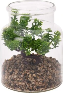 PLANTA ARTIFICIAL EN JARRON DE CRISTAL