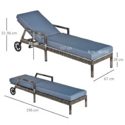 Outsunny Conjunto De 2 Tumbonas De Ratán De Jardín Con Cojines Acolchados Respaldo Ajustable En 5 Posiciones 2 Ruedas Y Tela Extraíble Lavable 67x196x51 Cm Gris 13 Outsunny Conjunto De 2 Tumbonas De Ratán De Jardín Con Cojines Acolchados Respaldo Ajustable En 5 Posiciones 2 Ruedas Y Tela Extraíble Lavable 67x196x51 Cm Gris -OUTSUNNY TIENDA 6ad7e536f174ffcd6e6fc40d7d6af4d17e746de1 089b4261dbd34780a36b32e798068549