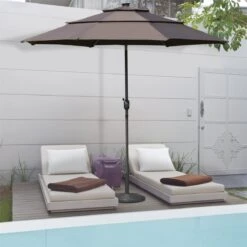 Outsunny Sombrilla De Jardín Ø300x250cm Con Luces LED Y Panel Solar Manivela Ángulo Ajustable En 3 Posiciones Parasol Para Patio Terraza Piscina Café 5 Outsunny Sombrilla De Jardín Ø300x250cm Con Luces LED Y Panel Solar Manivela Ángulo Ajustable En 3 Posiciones Parasol Para Patio Terraza Piscina Café -OUTSUNNY TIENDA 6b30dedaf90de4237435ccad67a013533d7bf8dd 767784306966473e877b12fa907ef2f5