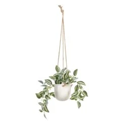 Planta Decorativa 24 X 35 X 25 Cm Blanco Verde PVC