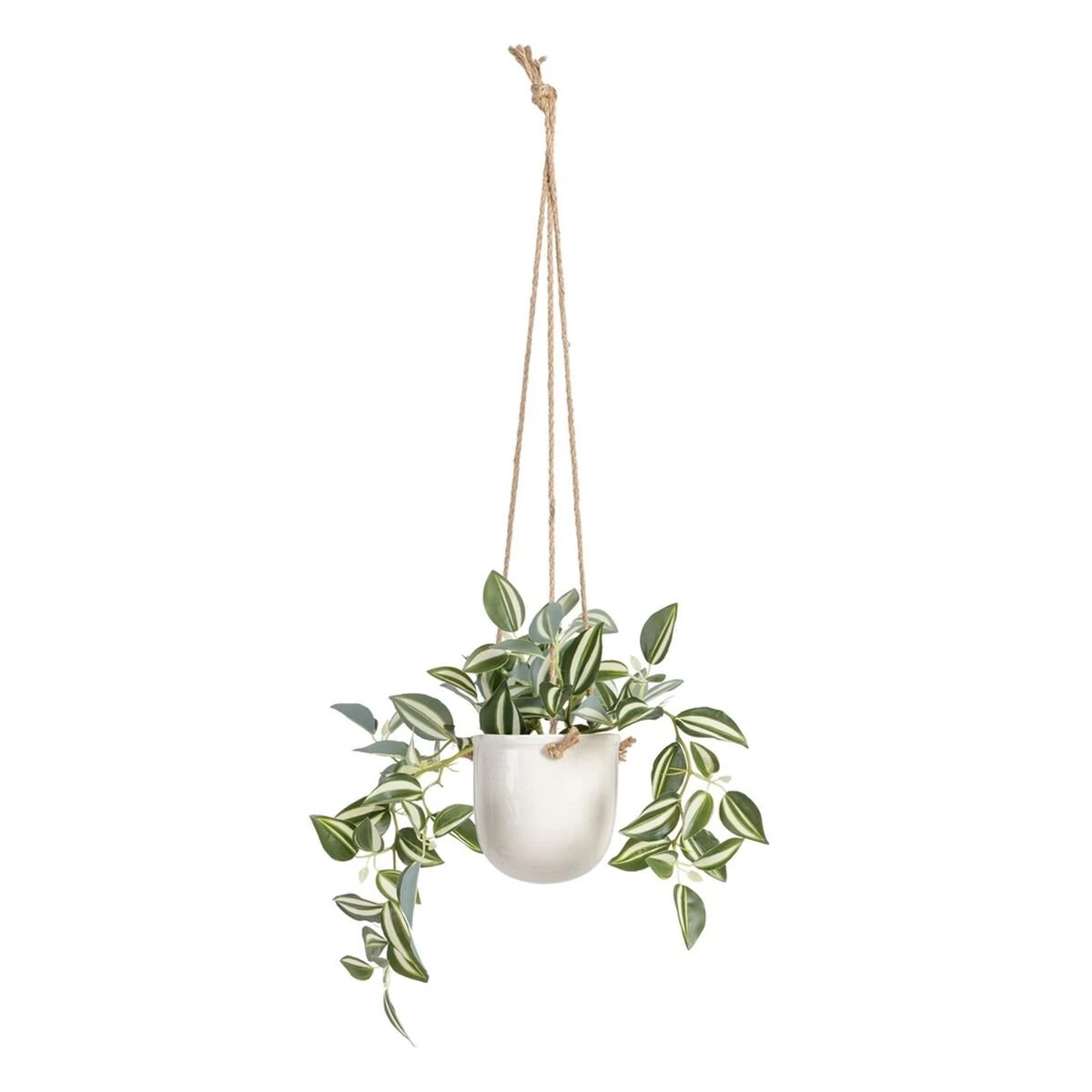 Planta Decorativa 24 X 35 X 25 Cm Blanco Verde PVC 3 Planta Decorativa 24 X 35 X 25 Cm Blanco Verde PVC