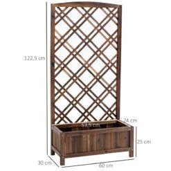 Outsunny Jardinera Con Enrejado Jardinera Con Celosía De Madera Macetero Con Soporte Para Trepadora Cultivos Plantas En Terraza Jardín Balcón 60x30x122,5 Cm Marrón -OUTSUNNY TIENDA 6cdb17ffdb9474e15cfc2ff0eef09af69fe354ed 4d203e5f904645bb9e62b5ac251fb5b7