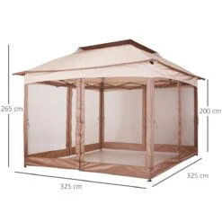 Outsunny Carpa Plegable 3.25x3.25m Gazebo Pabellón Cenador Jardín Doble Techo Mosquitera Bolsa Transporte Marco Acero Tela Poliéster Resistente De Agua -OUTSUNNY TIENDA 6ce1841fe04863ca598f3a31fd949c6fe64c324d e46841de2b5044c9933647ef1b93e74b