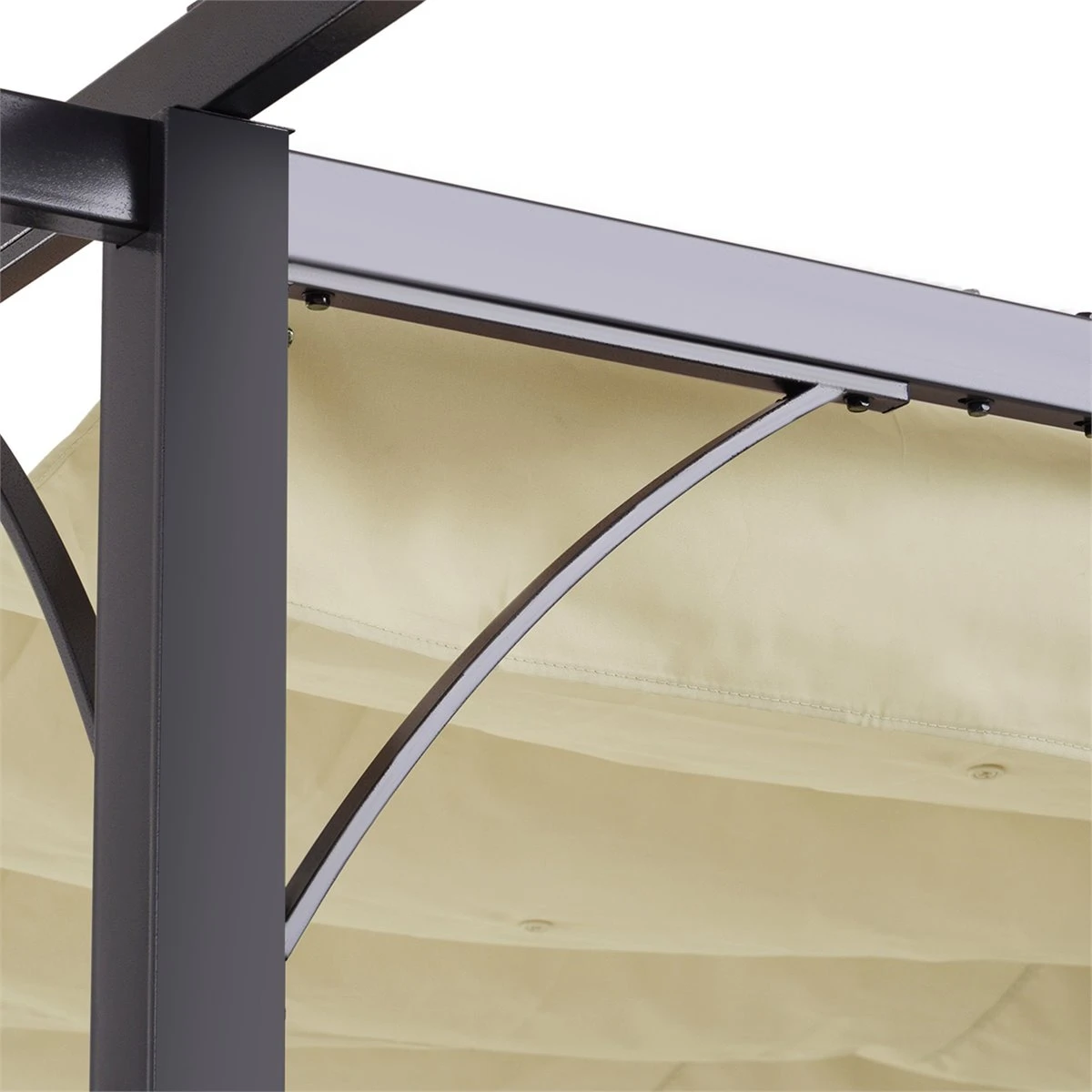 Outsunny Pérgola De Metal 3x3m Gazebo Cenador Para Jardín Patio O Terraza Con Techo Retráctil Tela Poliéster Resistente Al Agua Y UV 10 Outsunny Pérgola De Metal 3x3m Gazebo Cenador Para Jardín Patio O Terraza Con Techo Retráctil Tela Poliéster Resistente Al Agua Y UV - Imagen 8