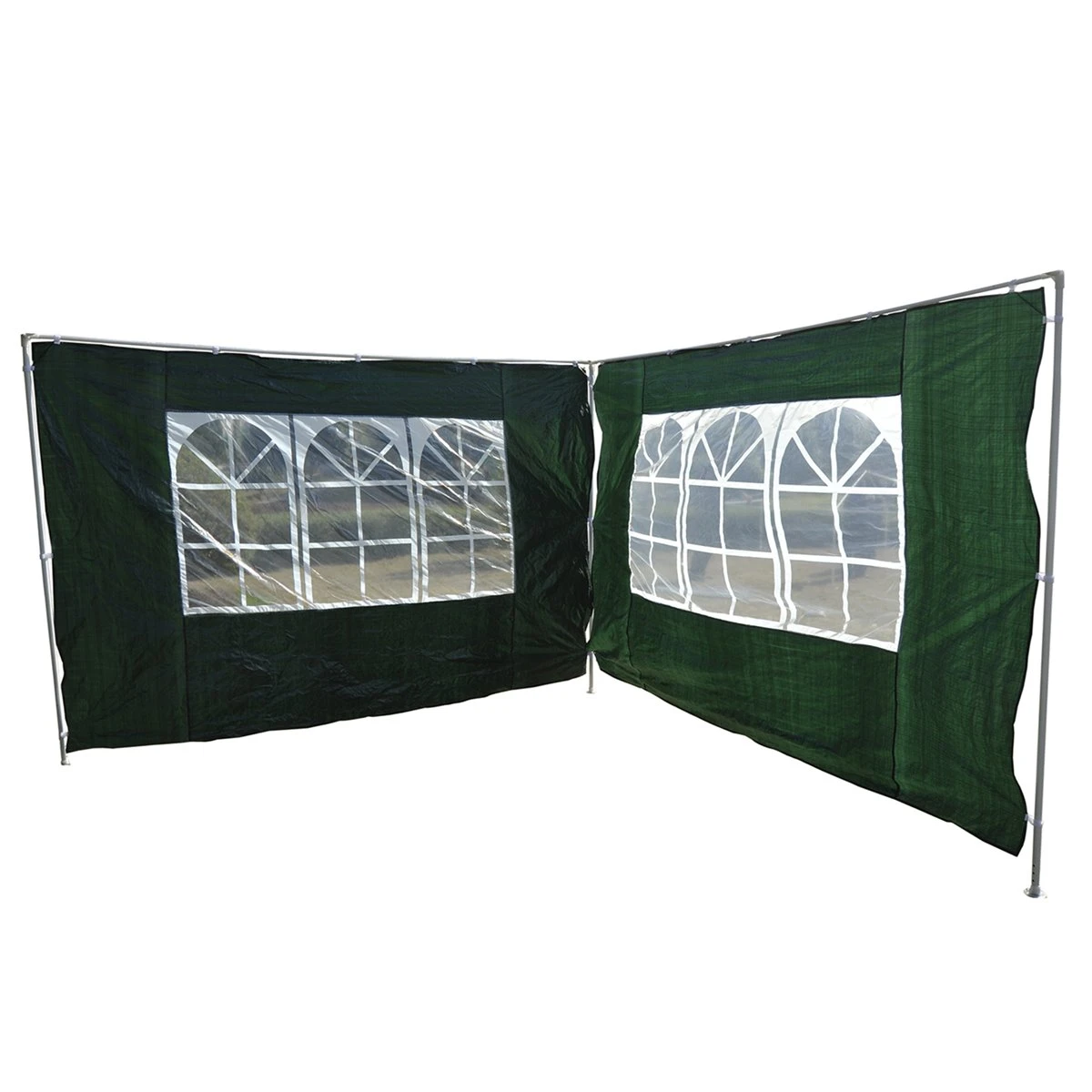 Outsunny 2 Paredes Parte Laterales Para Carpa 3x3m 3x6m Lado Parasol De Gazebo Tela Oxford Impermeable Con Ventanas Medidas 293x193cm Verde Oscuro 5 Outsunny 2 Paredes Parte Laterales Para Carpa 3x3m 3x6m Lado Parasol De Gazebo Tela Oxford Impermeable Con Ventanas Medidas 293x193cm Verde Oscuro - Imagen 3