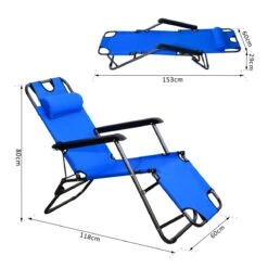 Outsunny Tumbona Reclinable Y Plegable Con Respaldo Ajustable Reposabrazos Almohada Y Reposapiés Para Jardín Terraza Carga 136 Kg 153x60x29 Cm Azul -OUTSUNNY TIENDA 70b14acbf2b86ec9d00d75d804dfc3e737b37bd9 77fb7eb594d34437a0d74c799fd9d805